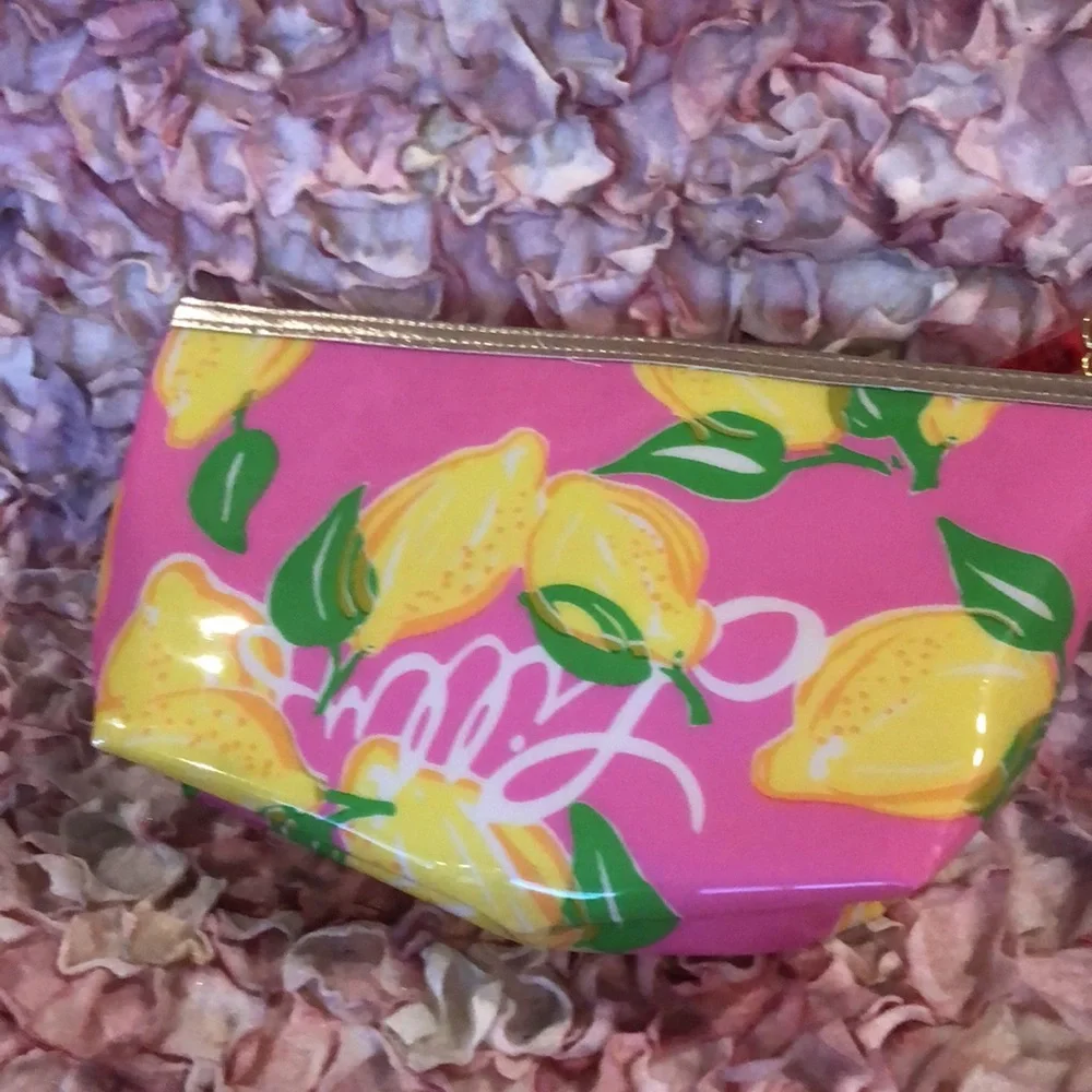 Lilly Pulitzer star fish gold bracelet and Lemon Print Plastic Cosmetic Bag